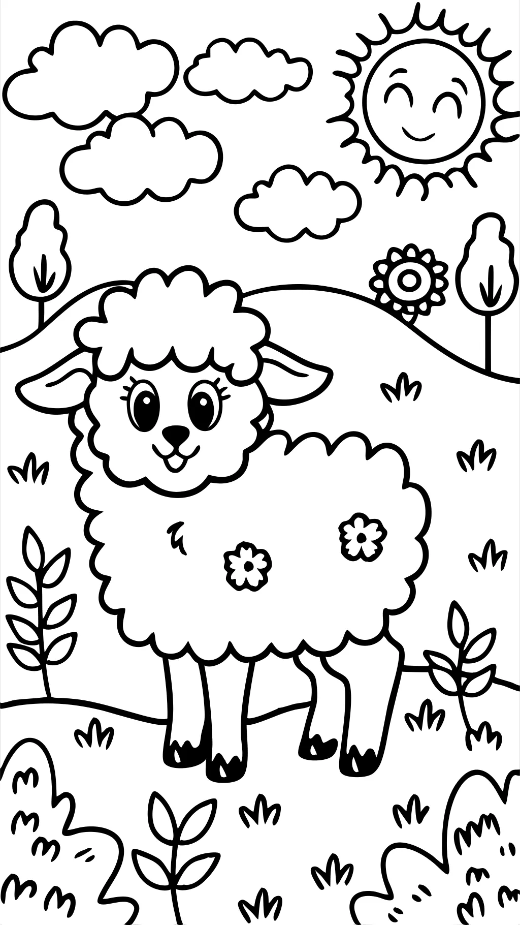 coloriage de moutons perdu